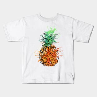 Splash Pineapple Watercolor Kids T-Shirt